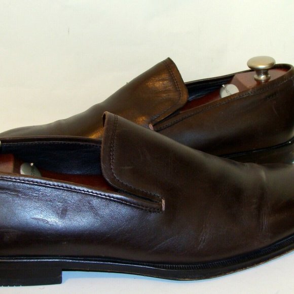 HUGO BOSS Mens Brown Leather Loafers Shoes SIZE 10 main image 9